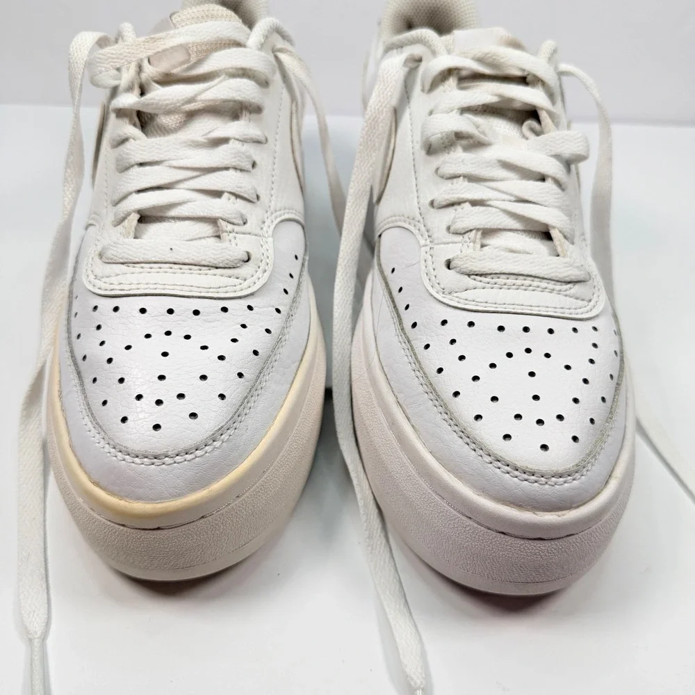 Nike Women 9 Court Vision Alta Platform Sneakers White DM0113-100 Leather Chunky